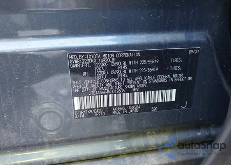 2021 Toyota Venza Limited из США, поврежденный, VIN JTEAAAAH4MJ012806